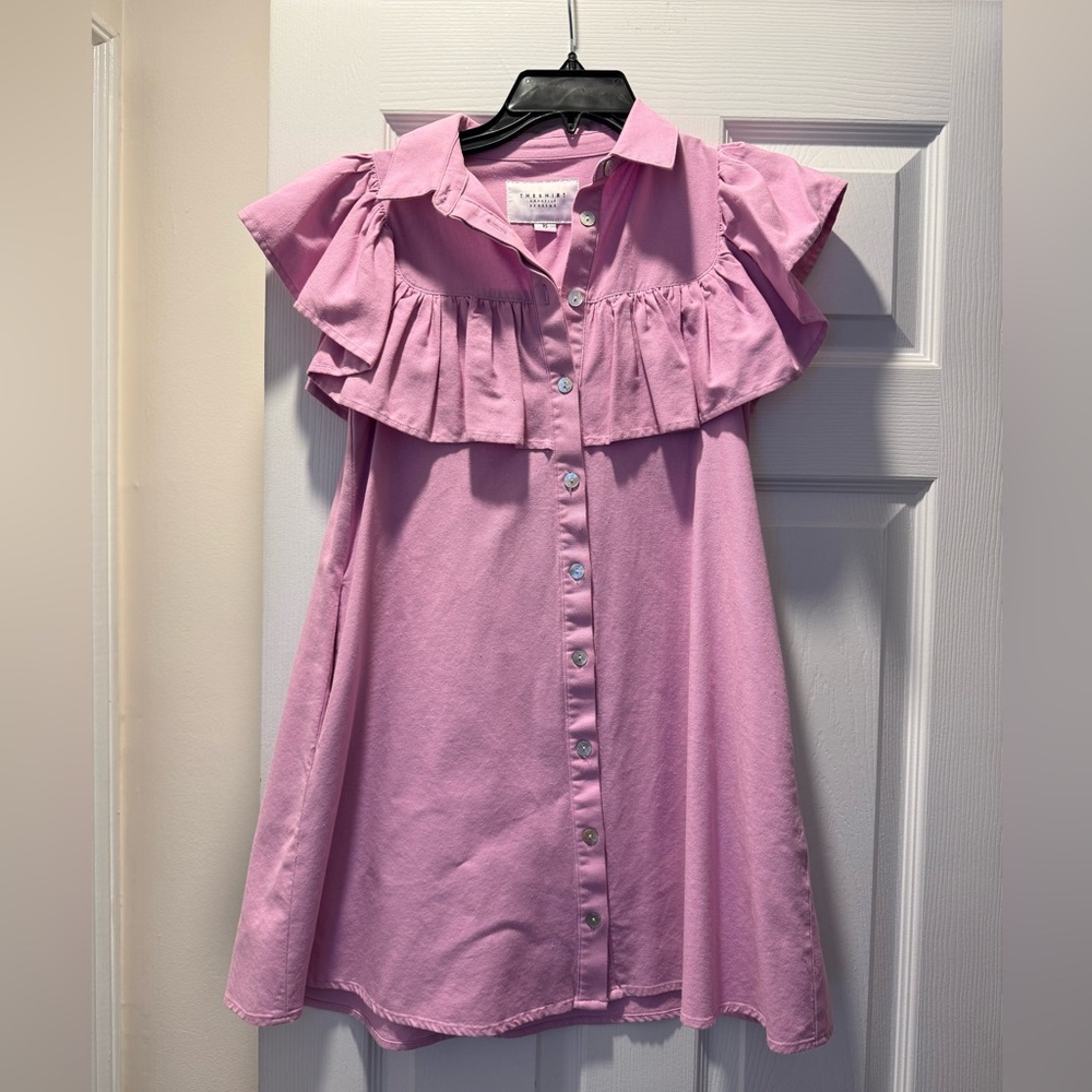 The Shirt by Rochelle Behrens Pink Button-Front Top